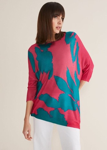 Phase Eight Madison Printed Asymmetric Hem Knitwear Multicolor Canada | NYLJQD-960